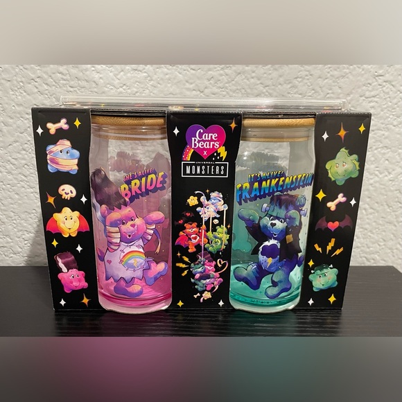 Care Bears x Universal Monsters Glass Tumblers - Picture 1 of 5